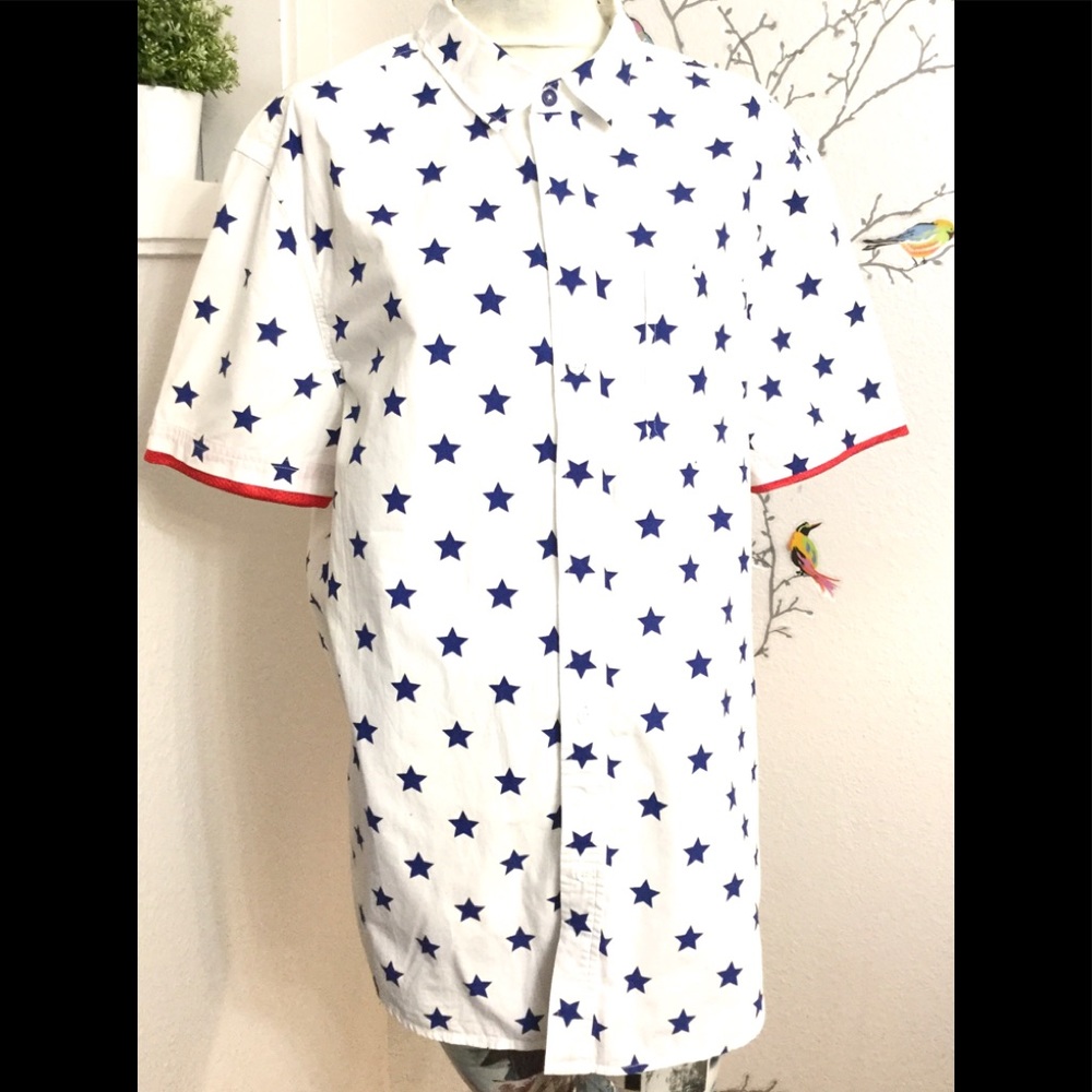 Tropicalia white with blue stars and jersey edge
